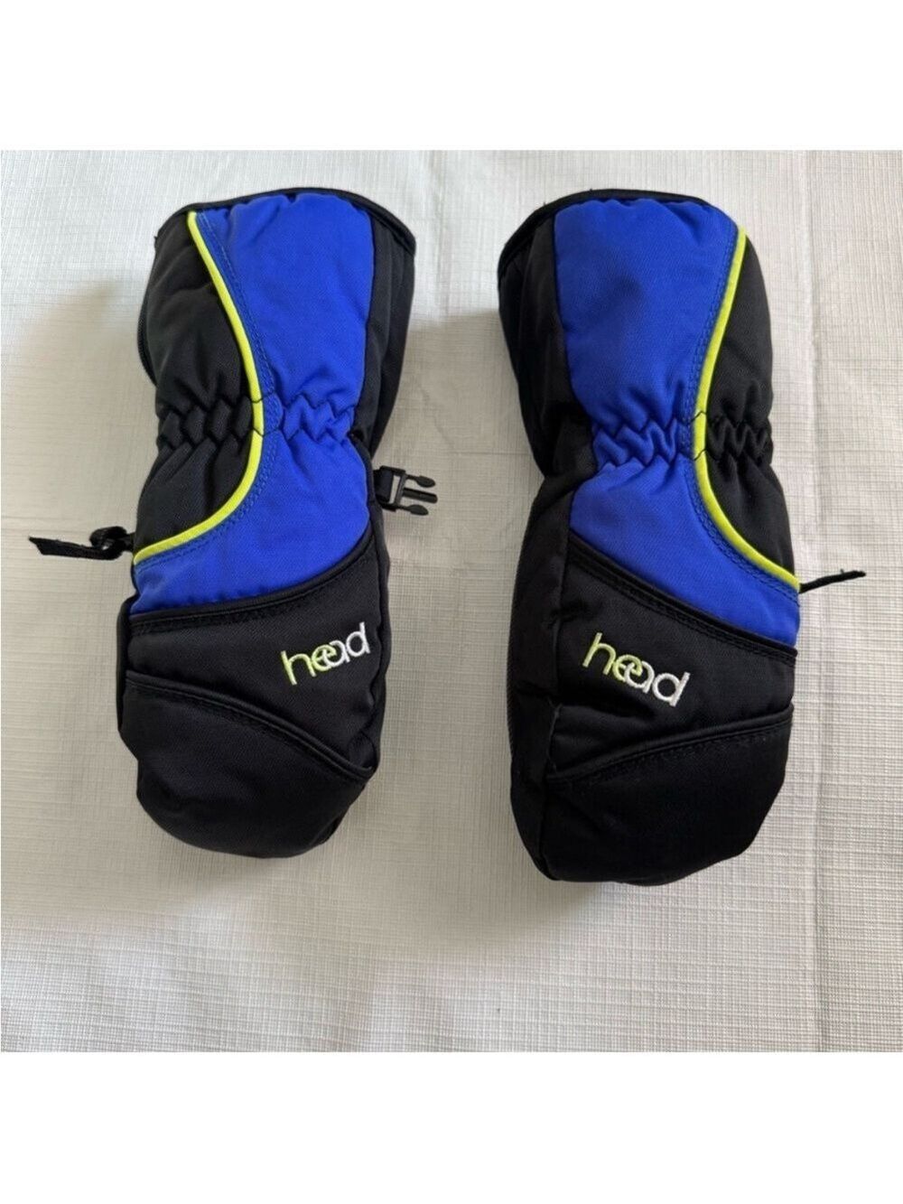 Heads Kids Mittens - Black and Blue Small